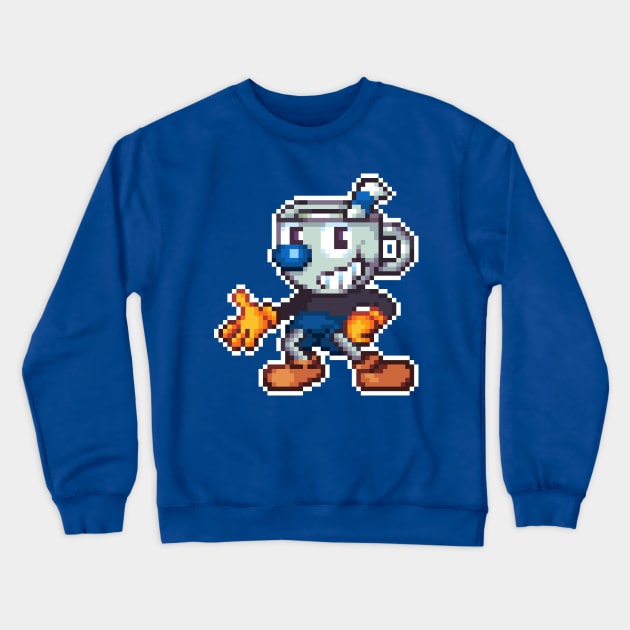 Mugman Pixel Crewneck Sweatshirt by geekmythology